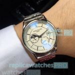 Clone Patek Philippe Complications White Dial Silver Bezel Watch